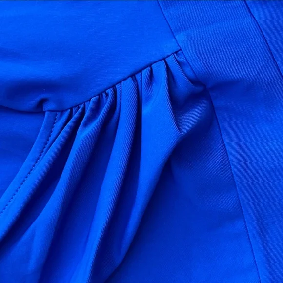 Blue Flutter Sleeve Fit and Flare Dress for Weddings - Picture 2 of 4